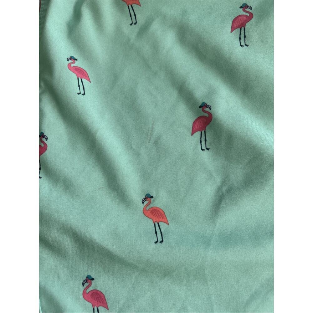 Hollister Men’s Mint Green Flamingo Swim Trunks XL Stretch Beach Vibes Pockets - Picture 3 of 9